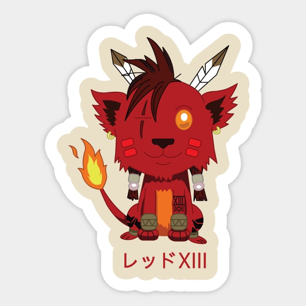 Red XIII chibi Sticker by Creative Wiz